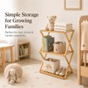 BAMHIGHS 3-Tier Bamboo Folding Shelf, Multi-Purpose Storage Rack for Shoes,