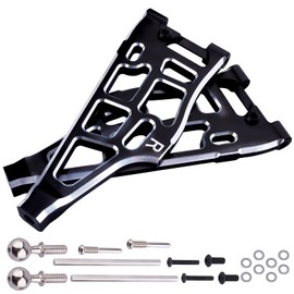 Aluminum Front Lower Suspension Arms for Arrma 1/8 Kraton/Outcast/Notorious/Talion 6S BLX Upgrades Parts,Replace ARA330656 (Black)
