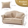 CHAMBERY 1:12 Scale Miniature Couch Wooden Sofa Dollhouse, Khaki
