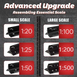 Architectural Ruler Aluminium Triangular Scale Ruler 30cm Metric Scales Metric Scales 1:20, 1:25, 1:50, 1:100, 1:200, 1:500 Standard, for Architects / Engineers