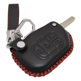 Genuine Leather Flip Key Fob Cover Case Protector for Jeep Wrangler JL Gladiator JT JLU 4 buttons