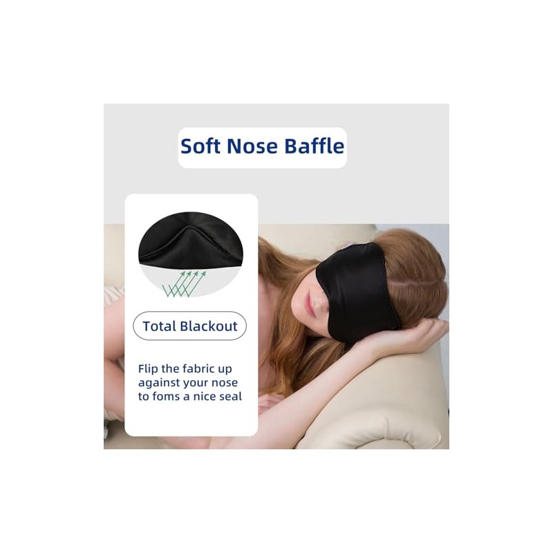 ALASKA BEAR Natural silk sleep mask & blindfold, super-smooth eye