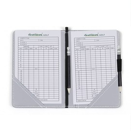 Scott Edward Golf Scorecard Cover Leather Scorecard Holder Statistics and Score Tracking Waterproof Soft Thick Grey/Black/Blue/Orange