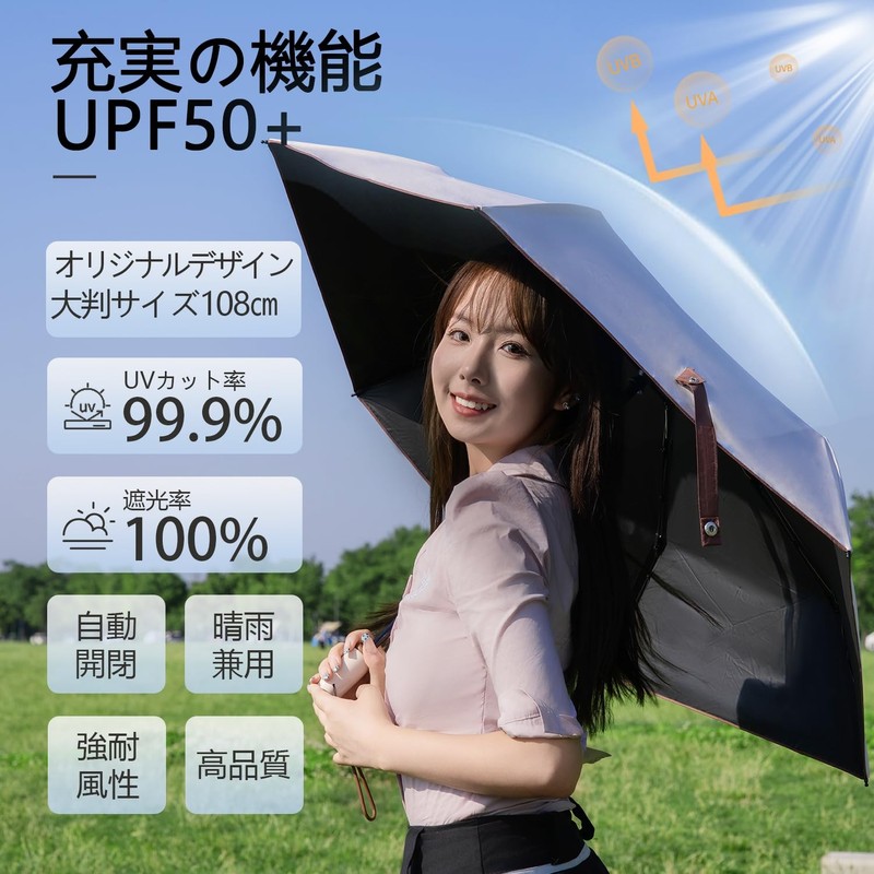 Parasol, Folding Parasol, UV Protection, 100% Light Blocking, Folding Umbrella,