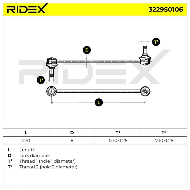 RIDEX Sedici (FY_) 3229S0106 Front Coupling Rod on Both Sides