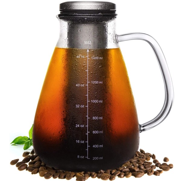 YMMIND Cold Brew Iced Coffee Maker 51oz Brewed Coffee Pot