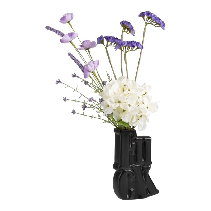 Vase Modern Ceramic Table Vase in Black