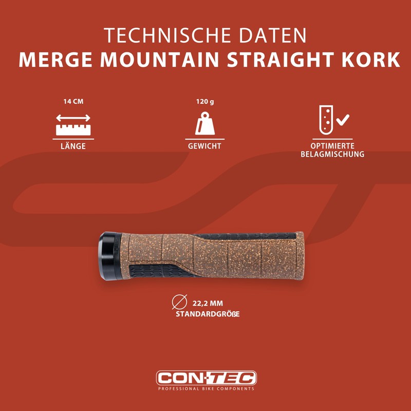 CONTEC Merge Mountain Straight 140mm D3 Tri-Component Cork Ergonomic MTB