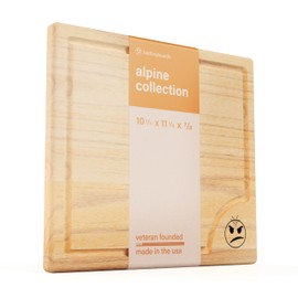 badboyboards Made in the USA (Maple, 11.5" x 10.5" x 0.875") Large Wood Cutting Board with Juice Groove, Reversable, No Staining - Raw Wood, Free of BPA, phthalates, and Formaldehyde Knife Friendly