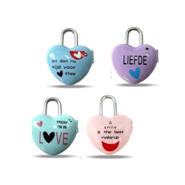 HomeSoGood 4Pcs Mini Heart Shape Password Lock,Zinc Alloy 2-Digit Code Combination Lock,Cute Heart Shape Love Padlock for Travel Bags/Suitcase/Lockers/Backpacks