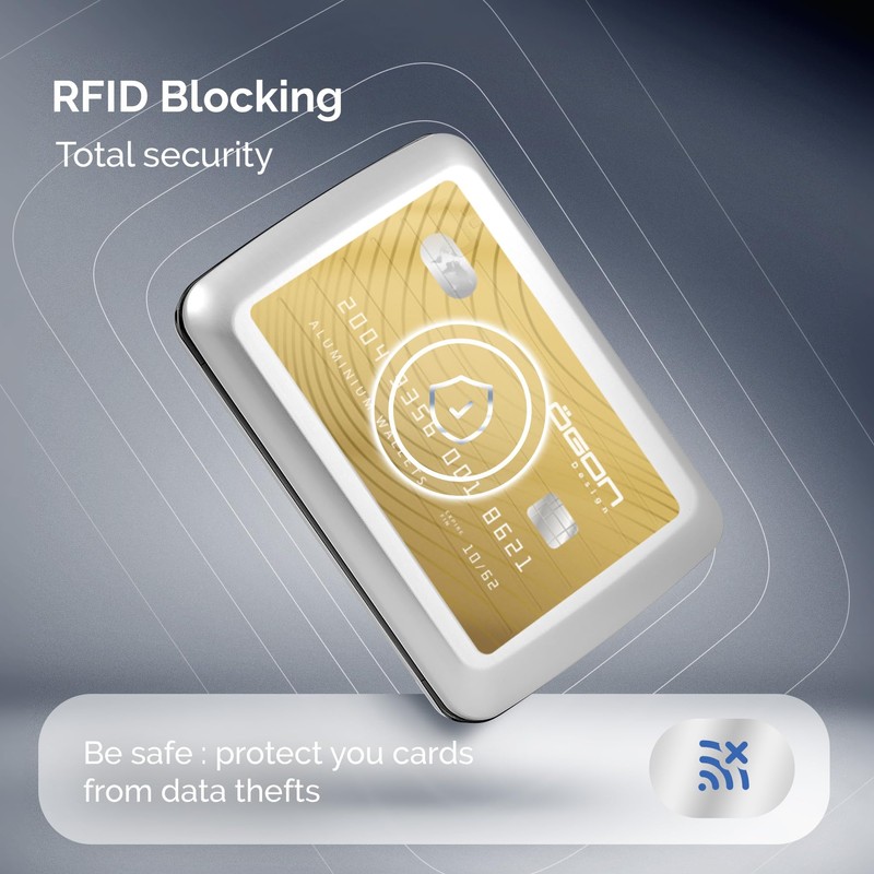 Aluminium Card Holder with Metal Lock, RFID Protection Against Fraud