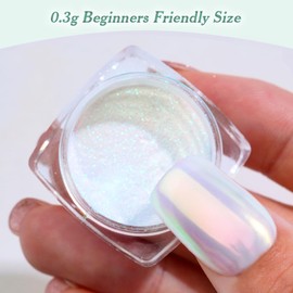 Pretty Diva 0.3g Mermaid Unicorn Chrome Nail Powder, Aurora Iridescent Chrome Powders for Nails, Mermaid Powder for Nails Chrome Mica Powder Manicure Pigment (Unicorn, 0.3g)