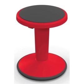 Pemberly Row 14-18" Plastic Hierarchy Height Adjustable Grow Short Stool in Red