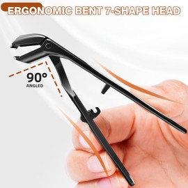 FUMAX Toenail Clippers for Seniors for Thick Toenails, Angled Toe Nail Clippers for Men with Catcher, Large Ingrown Toenail Clippers with Wide Opening, Heavy Duty Sharp Slanted Nail Cutter with Long Handle