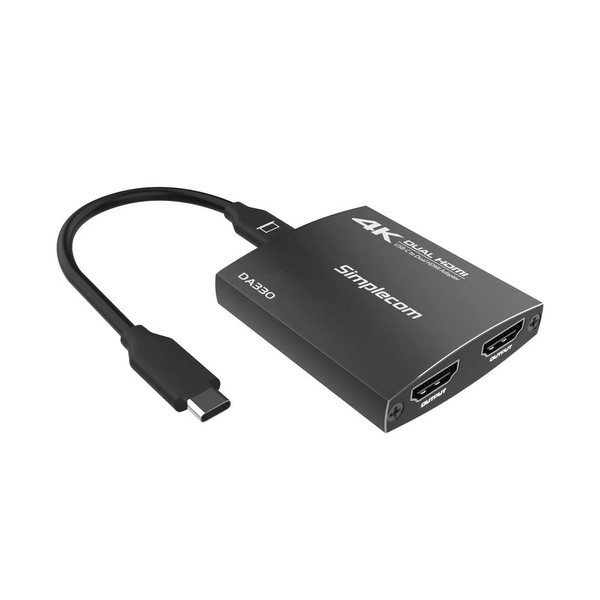 Simplecom DA330 USB-C to Dual HDMI MST Adapter 4K@60Hz with