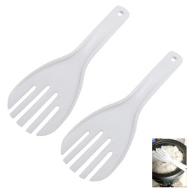 TorSor 2 Pack Rice Paddle 10'' Long Extra Large Non-Stick Serving Rice Spoon Scooper Spatula for Commercial Rice Cooker Warmer Large Capacity 30-70 Cup Rice Pot Restaurant Canteen
