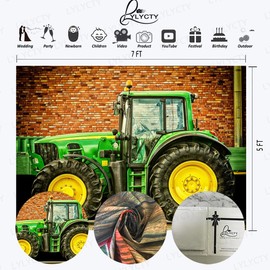 LYLYCTY 7x5ft Tractor Background Car Theme Photography Background Brick Wall Studio Photography Backdrop Props LYGE1008