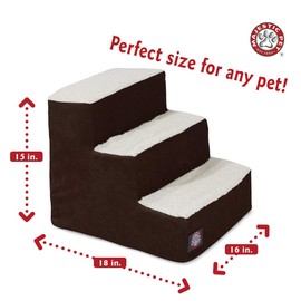 Majestic Pet Portable Pet Stairs | Soft Sherpa Steps Foam Feeling | Steps for Dogs & Cats | Dog & Cat Ramp | Perfect for Bed & Sofa | Indoor Only | Max Weight: up to 250 Lbs