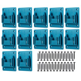 MLYNZXJSY 12Pcs Wall Mount Tool Holder Plastic Space Saving Drilling Power Tools Holder with 48 Screws Machine Wall Storage for Workshop Garage