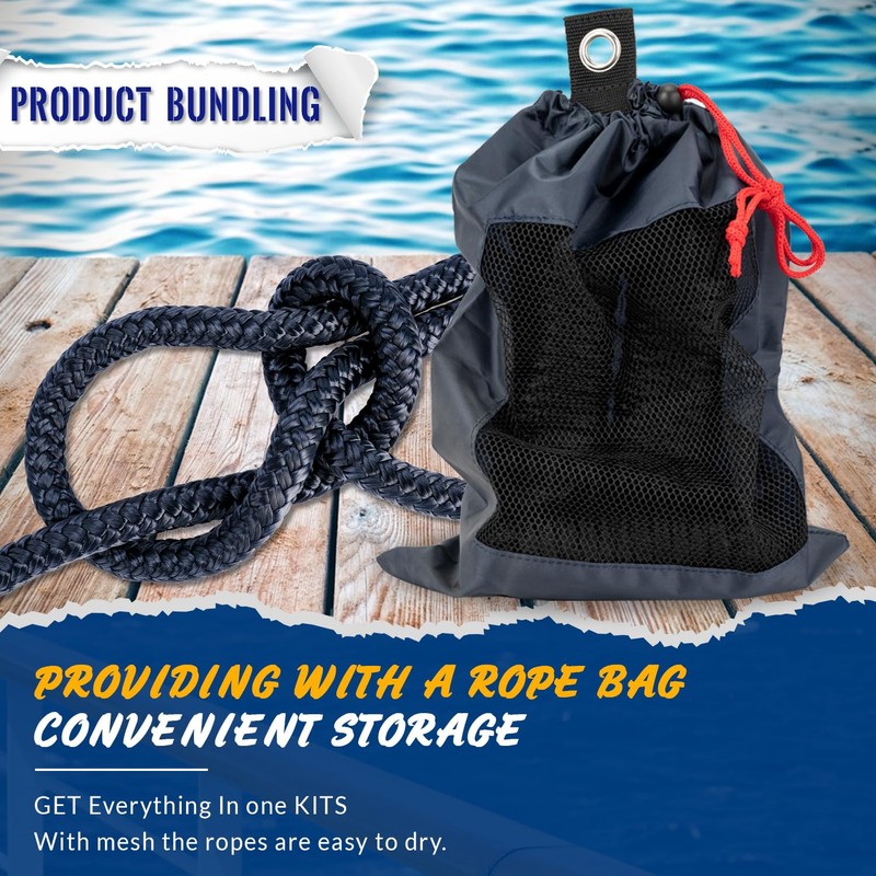 Young Marine 3/8 Inch x 15FT Double Braided Nylon Dock