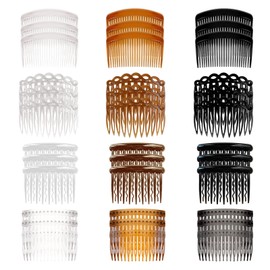 Pack of 36 French Side Combs, Fine Hair Combs, Slides, Decorative Comb with Teeth, Plastic Side Hair Twist Hair Clips, Accessories for Women, Bridal, Wedding, Girls, Thick and Fine Hair (36)