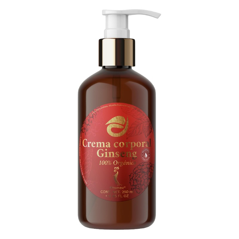 Crema Corporal de Ginseng Orgánico, Loción Hidratante Natural, 370 ml