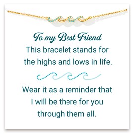STORYJEWELLERY Friend Gifts for Women, Birthday Gifts for Women Friendship, Wave Bracelet for Best Friend, Bestie Gifts for Women, Unique Bff Gifts, Christmas Gifts for Best Friend