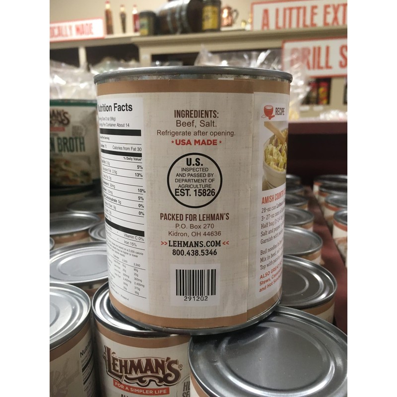 Lehman's All Natural Canned Beef Meat No Preservatives Long Shelf