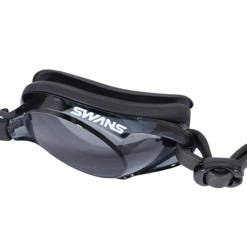 Swans TK-SWRV-008N BK Swimming Goggles, Fitness Goggles, Cushioned, BK (Black/FF/Men's)