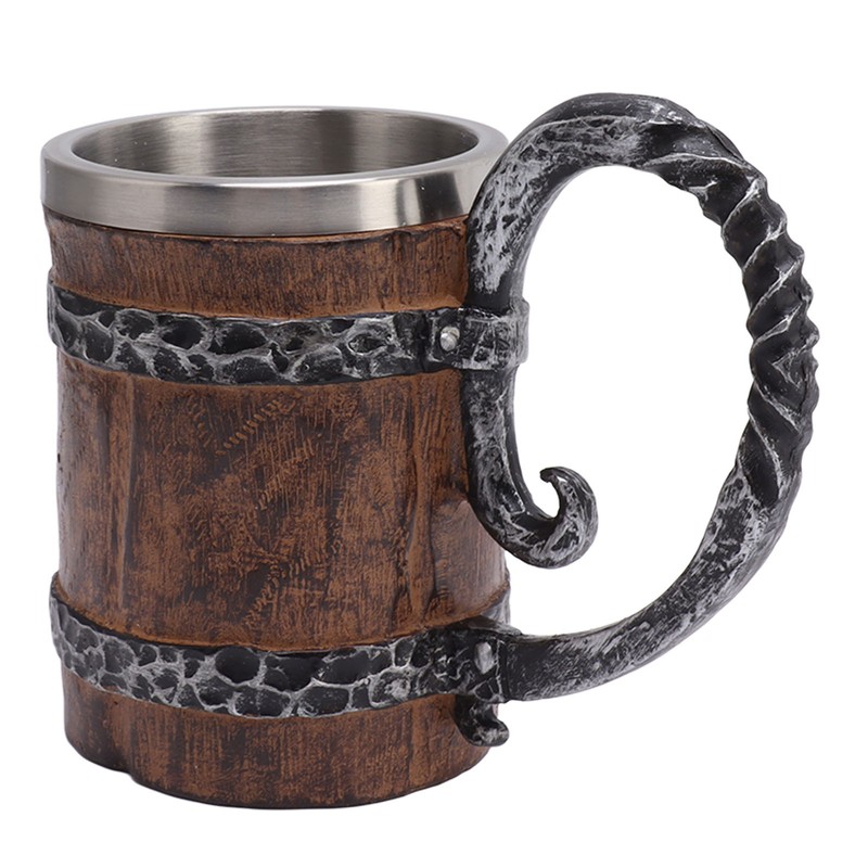 Viking Beer Mug with Handle 304 Stainless Steel Double Wall