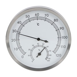 2 In-1 Stainless Steel Steam Room Sauna Room Thermometer Hygrometer Thermo Hygrometer Indoor