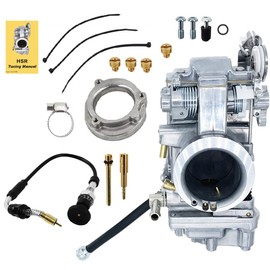 YJGZSVK Polished Performance Carburetor TM45 Fits Mikuni HSR45 HSR 45mm Harley EVO Twin Cam With Choke Cable CNC Filter