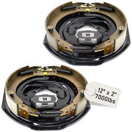 12" x 2" Electric Trailer Brake Assembly,Electric and Hydraulic Trailer Brakes Kit Replacement for 5200lbs,6000lbs,7000lbs Axle Trailer 1 Pair - 023-180-00/023-181-00