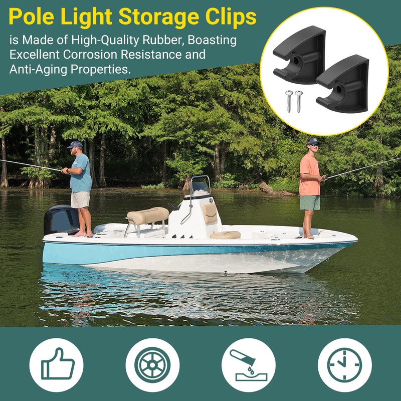 Sxkxm Pole Light Storage Clips, 3/4 Inch Boat Pole Storage