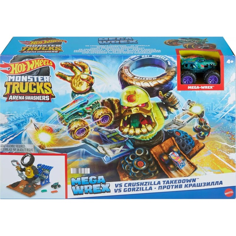 Hot Wheels Monster Trucks Arena Smashers Mega Wrex Versus Crushzilla
