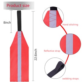 Emsiok 1 PCS Safety Travel Flag for Kayak Canoe Safety Flag Kayak Trailer Flag Kayak Travel Flag Kayak Accessories Safety Flag Reflective Kayak Warning Flag Red Safety Flag for Kayak Sup Towing