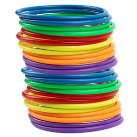 24 Piece Plastic Toss Rings Toys,Mini Throwing Rings Toss Hoops for Kids,Carnival Party Favo Rings Toss for Indoor Outdoor Sport Games for Speed and Agility Practice Game-4.7inch