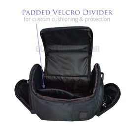 Medium Soft Padded Camera Equipment Bag/Case For Pentax K-30, K-50, K-500, K-r, K-x, 645D & More… + Microfiber Cloth