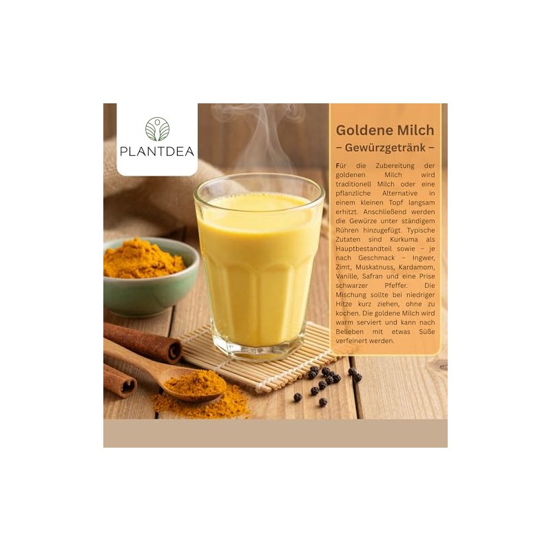 PlantDEA, Organic Turmeric Powder (500 g), 100% Organic Turmeric Powder,
