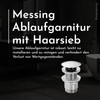 Bürstenking Ablaufgarnitur Waschbecken – Ablaufventil mit Haarsieb – für Waschbecken