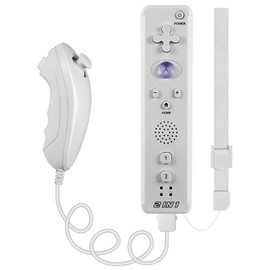 MODESLAB Wii Remote Controller, Replacement Nunchuck and Remote Game Controller with Motion Plus Compatible with Wii and Wii U Console (White)