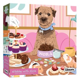 Nibbles with Nora 1000 Piece Puzzle | Dog Puzzle | Sustainable Puzzle for Adults | Premium 100% Recycled Cardboard | Gibsons Games