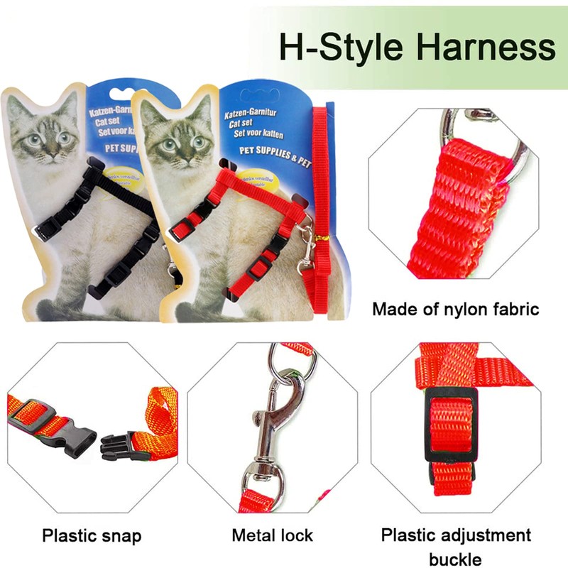 Widream 2 x Cat Harness with Lead and Collars, Escape