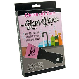 Diabolical Gifts DP0989 Queen of Clean Washing up gloves, Pink and Black (Pack of 2)