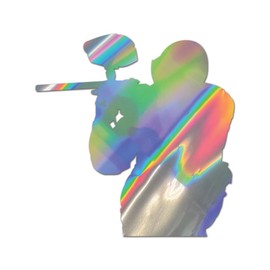 RDW Paintball Player V2 Premium Sticker Decal Oil Slick Rainbow Holographic Metallic #2 - Oil Slick - 4" W x 4.08" H