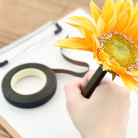 FiveSeasonStuff Florist Tape in Black for Making Wedding Bouquet and Bundling Stems (2 Rolls) 30 Yards Each |Buttonholes, Corsages DIY Florsitry Supplies (54.8 Metres)