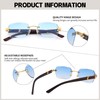 LIU·WEN Fashion Rimless Sunglasses for Men 3 Pack - Retro