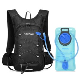 Arvano Hydration Backpack Cycling Rucksack With Water Bladder 2L For Men Women, Lightweight Running Backpack With Insulated Compartment, Small Bike Backpack For Hiking, Mountain Biking, Skiing