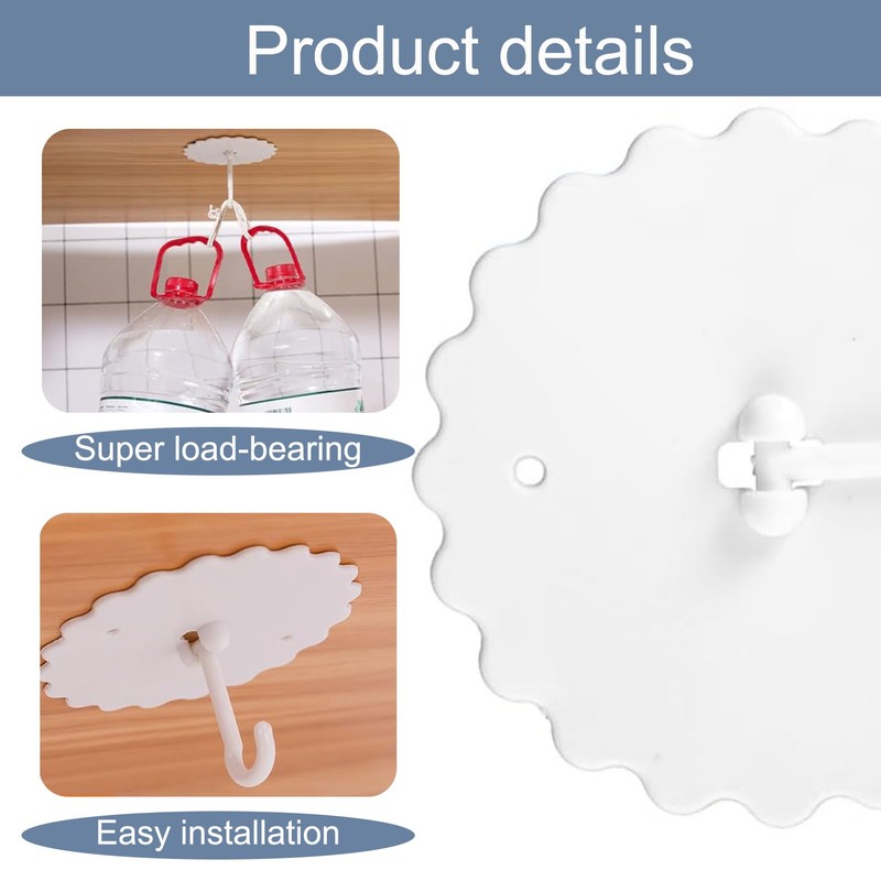 Siliget 2 Set Mosquito Net Hooks, Ceiling Hooks Bed Canopy