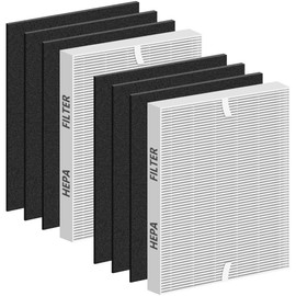Improvedhand AP-1512HH Replacement Filter for Coway Airmega Purifier AP-1512HH-FP AP-1518R AP-1519P, 2 Pcs High-Efficiency Materials Main Filter & 6 Pcs Activated Carbon Filter, Replace Part#3304899